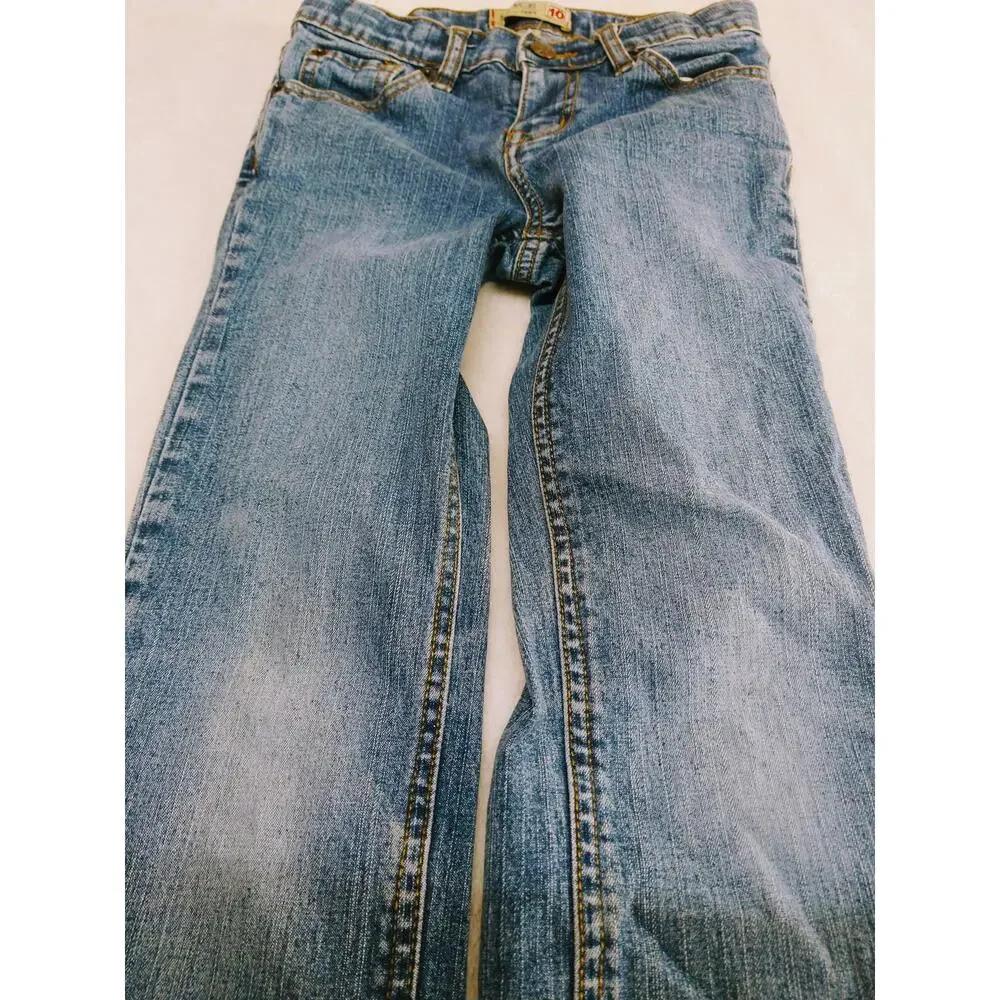 Children's Place‎ Skinny Straight Blue Jeans Girls Size 10 Adjustable Waist